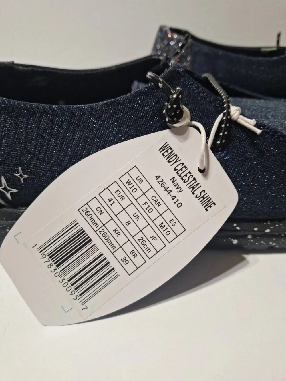 Hey Dude Navy Wendy Celestial Shine Glitter Women's Slip-On Shoe